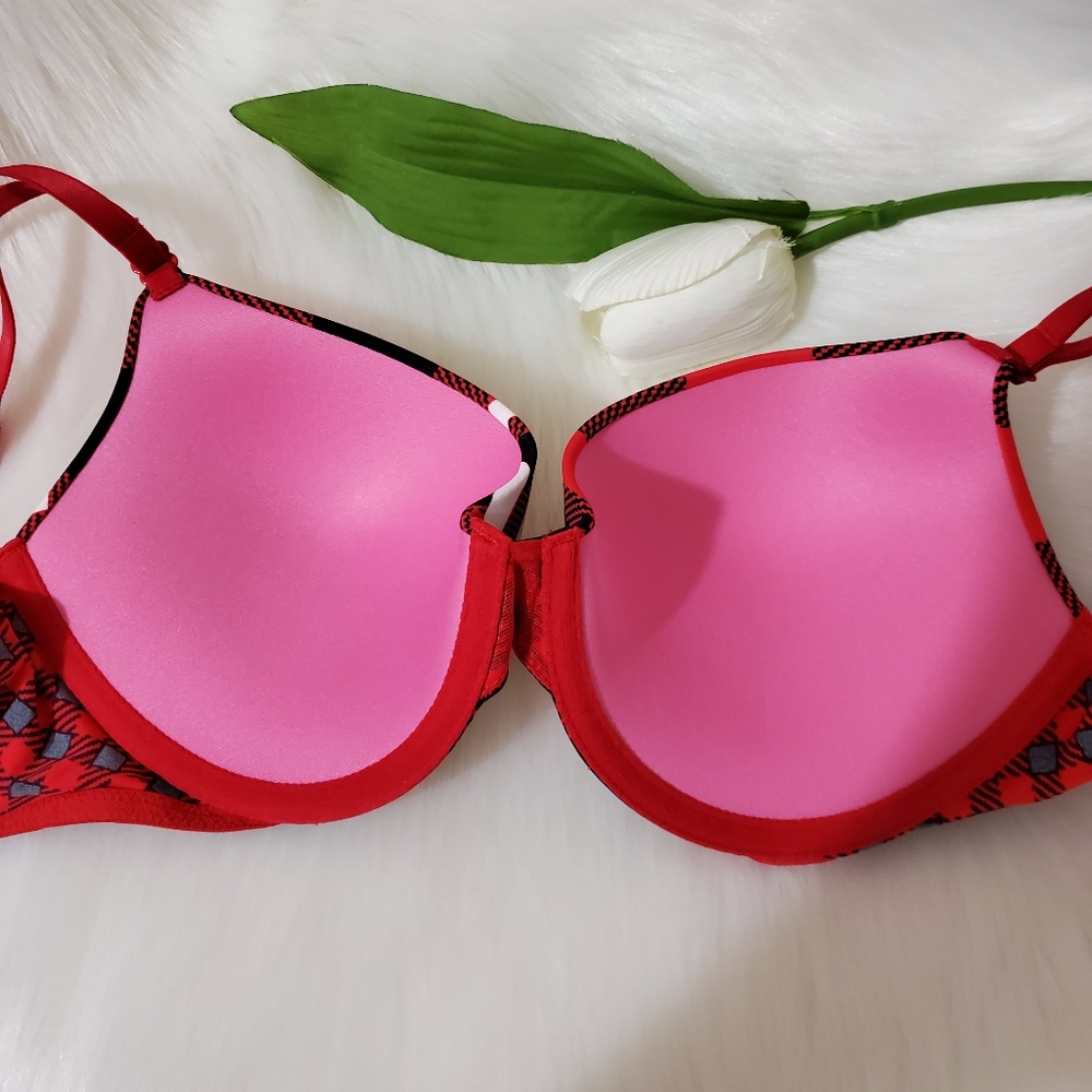 PINK VICTORIA'S SECRET PUSH-UP BRA 34C + PANTY S - Picture 5 of 6